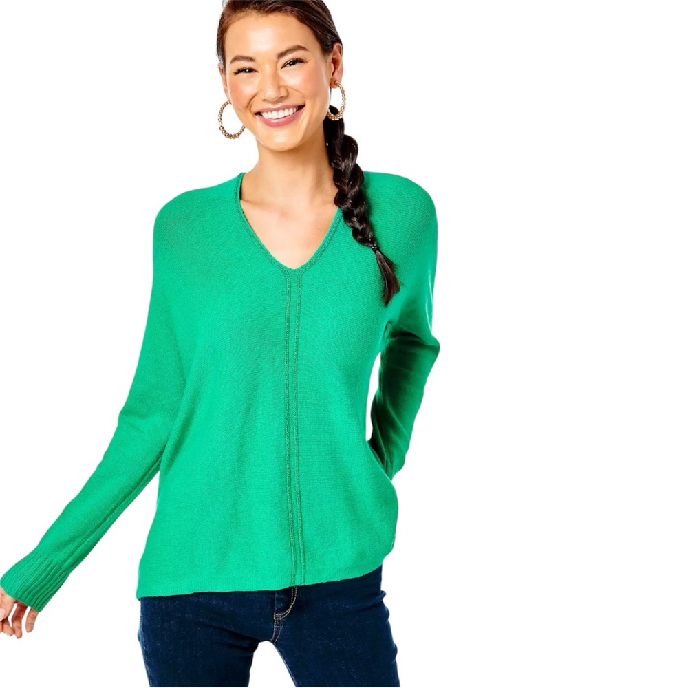 Lilly Pulitzer Sweater Women’s Size Large Botanical Green Sevie Dolman V-Neck